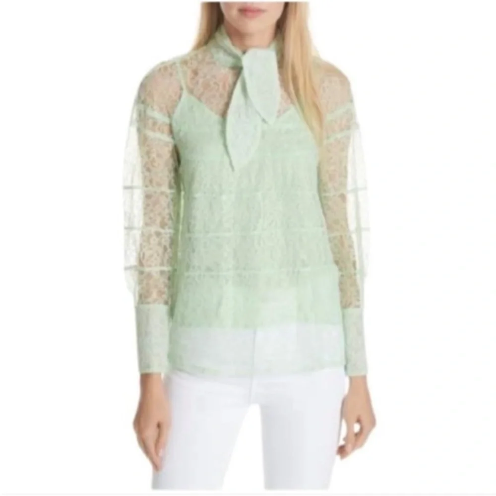 Sandro Izzie Lace tie neck blouse​​​​ - Picture 3 of 4